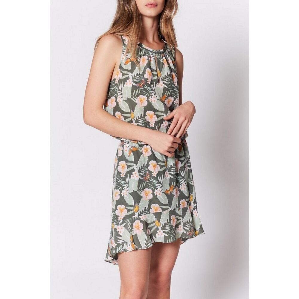 NEW Joie Sabera Tropical Silk Dress Women's XS Vibrant Print Resort Wear